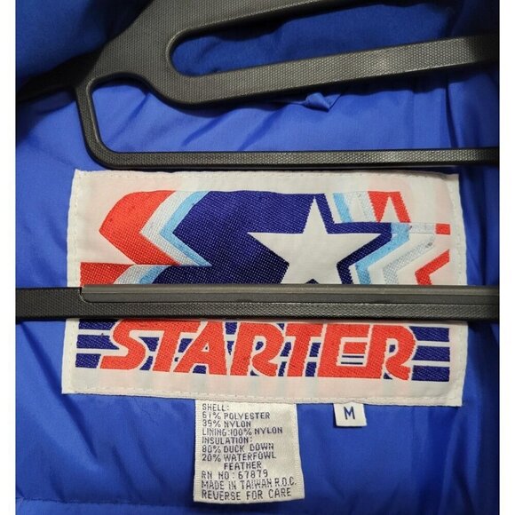 Vintage NEW YORK GIANTS Starter Jacket NFL Football Duck Down Parka Coat - Picture 16 of 17